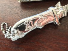 Vintage Miniature Out The Front Keychain Switchblade Knife With Original Box, Unused 