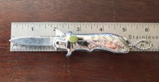 Vintage Miniature Out The Front Keychain Switchblade Knife With Original Box, Unused 