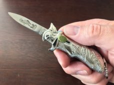 Vintage Miniature Out The Front Keychain Switchblade Knife With Original Box, Unused 