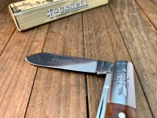 Russell Green River Works, by Boker Solingen Germany, Brown Sawcut Bone Spear Main Blade Russell Green River Works, by Boker Solingen Germany, Brown Sawcut Bone Spear Main Blade
