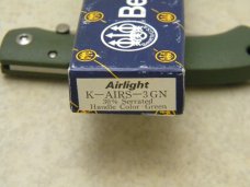 Beretta Japan Airlight K-AIRS-3 Green 30% Serrated Lockback Knife in Box