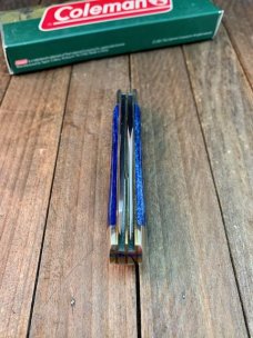 Coleman Seki Japan Mini Trapper Blue Jigged Bone Handles Coleman Seki Japan Mini Trapper Blue Jigged Bone Handles