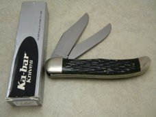 Kabar Olean, NY Green Bone Etched CK-96 Folding Hunter Knife c.1996