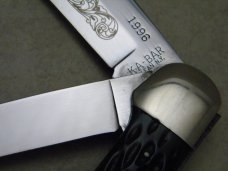 Kabar Olean, NY Green Bone Etched CK-96 Folding Hunter Knife c.1996