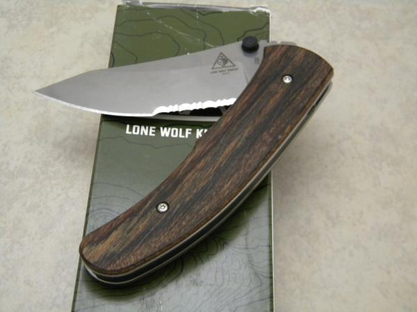 Lone Wolf Knife 40003 Combo Edge Trask Folding Linerlock Knife 