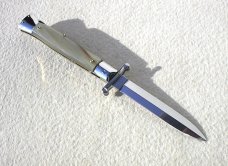 NEW OLD STOCK 1980's ITALIAN STILETTO 9" GENUINE BRAZILIAN HORN SWING GUARD LOCK BACK