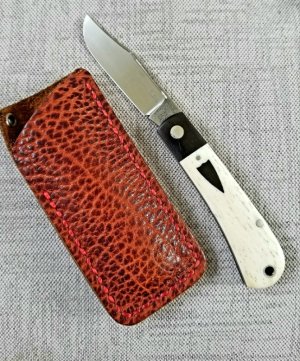 K'roo Custom Lanny clip,4" giraffe bone and micarta spacer, shield filework ..lanyard tube...slip