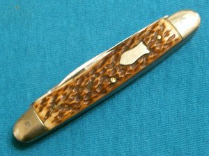 VINTAGE JIGGED BONE OSTISO FINEDGE SOLINGEN GERMANY CIGAR PEN JACK FOLDING POCKET KNIFE KNIVES OLD
