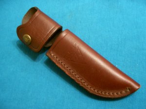 BURGUNDY LEATHER SHEATH FOR BUCK 103 HUNTING SKINNING SURVIVAL BOWIE KNIFE KNIVES