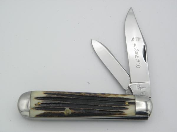 Queen Cutlery #10 Heavy Jack: 3 5/8” closed, 1958-1960, genuine Winterbotton bone handles Queen Cutlery #10 Heavy Jack: 3 5/8” closed, 1958-1960, genuine Winterbotton bone handles