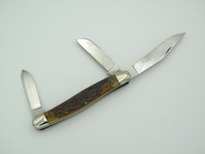 Queen Cutlery #9 Stockmen with Rogers bone Handles:  4” closed, late 1940s,