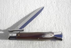 NEW OLD STOCK 1980's ITALIAN STILETTO 9" GENUINE BRAZILIAN HORN SWING GUARD LOCK BACK 
