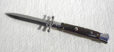 NEW OLD STOCK 1980's ITALIAN STILETTO 9" GENUINE BRAZILIAN HORN SWING GUARD LOCK BACK 