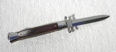 NEW OLD STOCK 1980's ITALIAN STILETTO 9" GENUINE BRAZILIAN HORN SWING GUARD LOCK BACK 