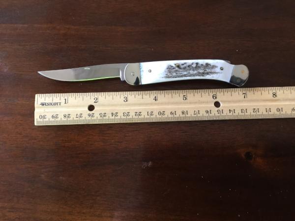 Davie Boultinghouse custom stag lockback folder fancy filework Davie Boultinghouse custom stag lockback folder fancy filework