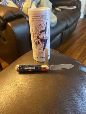 New GEC Tidioute Cutlery 062219 Dark Blue Jigged Bone 1 Of 297 In The Tube 