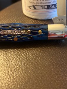 New GEC Tidioute Cutlery 062219 Dark Blue Jigged Bone 1 Of 297 In The Tube New GEC Tidioute Cutlery 062219 Dark Blue Jigged Bone 1 Of 297 In The Tube