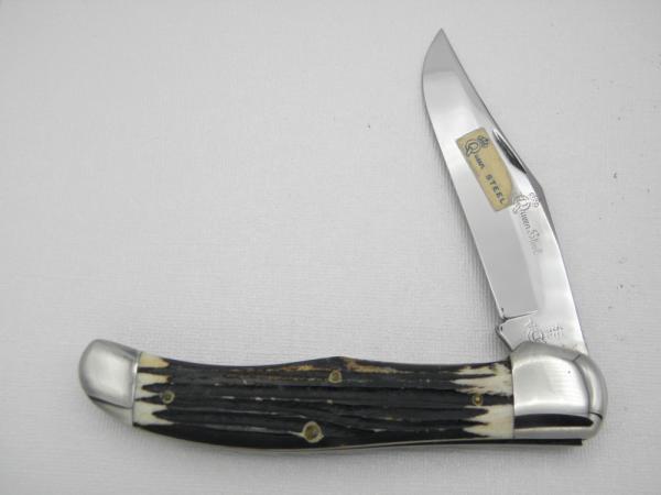 Queen Cutlery Co. #44 One Blade Folding Hunter in Winterbottom Bone: 5 1/4” closed; Queen Cutlery Co. #44 One Blade Folding Hunter in Winterbottom Bone: 5 1/4” closed;