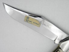 Queen Cutlery Co. #44 One Blade Folding Hunter in Winterbottom Bone: 5 1/4” closed; Queen Cutlery Co. #44 One Blade Folding Hunter in Winterbottom Bone: 5 1/4” closed;