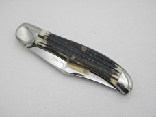 Queen Cutlery Co. #44 One Blade Folding Hunter in Winterbottom Bone: 5 1/4” closed; Queen Cutlery Co. #44 One Blade Folding Hunter in Winterbottom Bone: 5 1/4” closed;