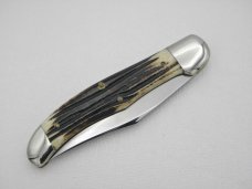 Queen Cutlery Co. #44 One Blade Folding Hunter in Winterbottom Bone: 5 1/4” closed; Queen Cutlery Co. #44 One Blade Folding Hunter in Winterbottom Bone: 5 1/4” closed;