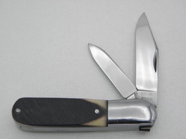 Queen Cutlery #22 Barlow saw cut imitation bone: 3 1/2” closed, late 1950s, Queen Cutlery #22 Barlow saw cut imitation bone: 3 1/2” closed, late 1950s,