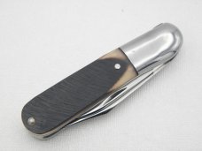 Queen Cutlery #22 Barlow saw cut imitation bone: 3 1/2” closed, late 1950s, Queen Cutlery #22 Barlow saw cut imitation bone: 3 1/2” closed, late 1950s,