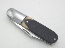 Queen Cutlery #22 Barlow saw cut imitation bone: 3 1/2” closed, late 1950s, Queen Cutlery #22 Barlow saw cut imitation bone: 3 1/2” closed, late 1950s,
