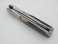 Queen Cutlery #22 Barlow saw cut imitation bone: 3 1/2” closed, late 1950s, Queen Cutlery #22 Barlow saw cut imitation bone: 3 1/2” closed, late 1950s,