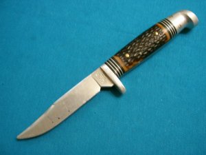 VINTAGE WESTERN USA S 648B BIRD AND TROUT FIXED BLADE HUNTING SKINNING KNIVES OLD
