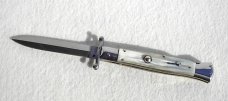 NEW OLD STOCK 1980's ITALIAN STILETTO 9" GENUINE BRAZILIAN HORN SWING GUARD LOCK BACK 