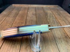 Coleman Seki Japan Made 5 Blade Sowbelly Blue Jigged Bone
