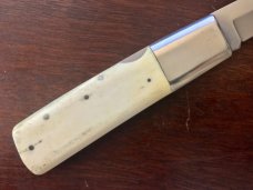 Vintage Wostenholm Japanese Tanto Lockback Folder, Eagle Scrimshaw On Handle, Unused Vintage Wostenholm Japanese Tanto Lockback Folder, Eagle Scrimshaw On Handle, Unused