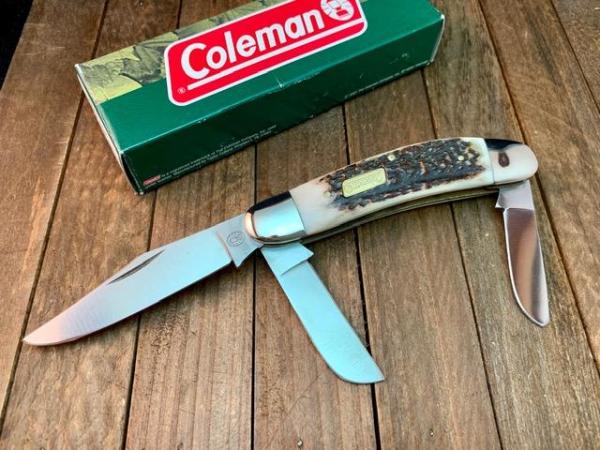Coleman Seki Japan Made 3 Blade Sowbelly Stockman Stag Coleman Seki Japan Made 3 Blade Sowbelly Stockman Stag