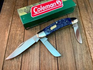 Coleman Seki Japan Made Blue Jigged Bone Sowbelly Stockman 