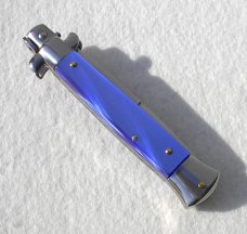 NEW 9" FRANK BELTRAME ACRYLIC BLUE PEARL ITALIAN STILETTO 
