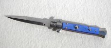 NEW 9" FRANK BELTRAME ACRYLIC BLUE PEARL ITALIAN STILETTO 