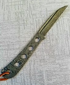 C.R.Marquis Custom Damascus Swayback Fixed, Sheath, 3.5" blade..8.5" OAL, Fullered,Hi Polish C.R.Marquis Custom Damascus Swayback Fixed, Sheath, 3.5" blade..8.5" OAL, Fullered,Hi Polish