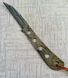 C.R.Marquis Custom Damascus Swayback Fixed, Sheath, 3.5" blade..8.5" OAL, Fullered,Hi Polish C.R.Marquis Custom Damascus Swayback Fixed, Sheath, 3.5" blade..8.5" OAL, Fullered,Hi Polish