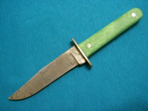 VINTAGE DK CUSTOM MINI WESTERN WEST-CUT BOULDER USA FIXED BLADE HUNTING SKINNING SHEATH KNIVES OLD