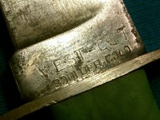 VINTAGE DK CUSTOM MINI WESTERN WEST-CUT BOULDER USA FIXED BLADE HUNTING SKINNING SHEATH KNIVES OLD VINTAGE DK CUSTOM MINI WESTERN WEST-CUT BOULDER USA FIXED BLADE HUNTING SKINNING SHEATH KNIVES OLD