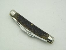 Queen Cutlery Co. #33 Congress in Rogers Bone: 3 1/2” closed; 1950 - 1952, Queen Cutlery Co. #33 Congress in Rogers Bone: 3 1/2” closed; 1950 - 1952,