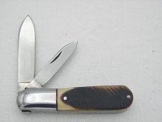Queen Cutlery #23 Barlow saw cut imitation bone: 3 1/2” closed, 1960s Queen Cutlery #23 Barlow saw cut imitation bone: 3 1/2” closed, 1960s