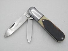 Queen Cutlery #23 Barlow saw cut imitation bone: 3 1/2” closed, 1960s Queen Cutlery #23 Barlow saw cut imitation bone: 3 1/2” closed, 1960s