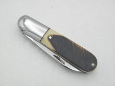 Queen Cutlery #23 Barlow saw cut imitation bone: 3 1/2” closed, 1960s Queen Cutlery #23 Barlow saw cut imitation bone: 3 1/2” closed, 1960s