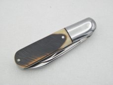 Queen Cutlery #23 Barlow saw cut imitation bone: 3 1/2” closed, 1960s Queen Cutlery #23 Barlow saw cut imitation bone: 3 1/2” closed, 1960s