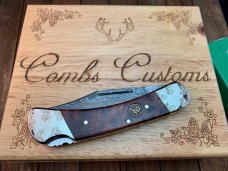 Hen and Rooster Combs Custom 4” Lockback Damascus Blade File Work Exotic Hardwood Handles Hen and Rooster Combs Custom 4” Lockback Damascus Blade File Work Exotic Hardwood Handles
