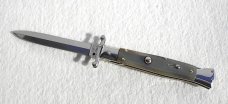 NEW OLD STOCK 1980's ITALIAN STILETTO 9" GENUINE BRAZILIAN HORN SWING GUARD LOCK BACK 
