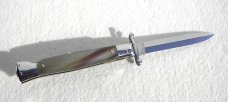 NEW OLD STOCK 1980's ITALIAN STILETTO 9" GENUINE BRAZILIAN HORN SWING GUARD LOCK BACK 