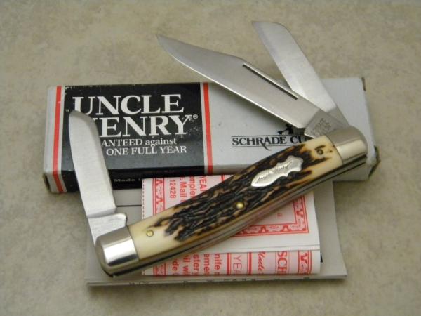 Schrade + USA 885UH Uncle Henry Staglon King Ranch Stockman Knife in Box